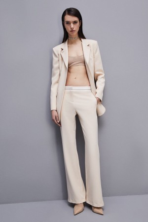 Beige Patrizia Pepe Low-waisted Pants In Comfort Fabric | JYVMDKB-24