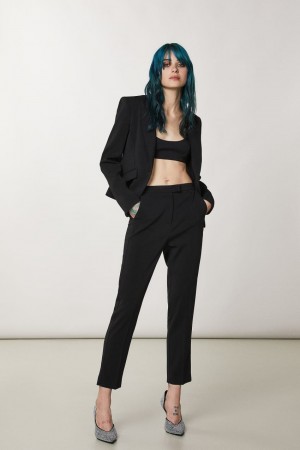 Black Patrizia Pepe Essential Cigarette Pants | JQXNWIL-14