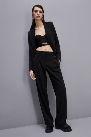 Black Patrizia Pepe Essential Crepe Pants | IUXVASL-54