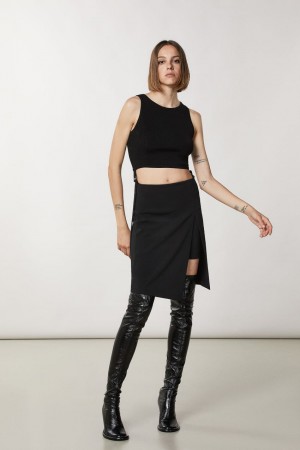 Black Patrizia Pepe Essential Crepe Pencil Skirt | HRBGDAL-61