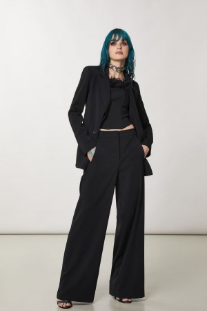 Black Patrizia Pepe Essential Palazzo Pants | BHXKYVJ-52