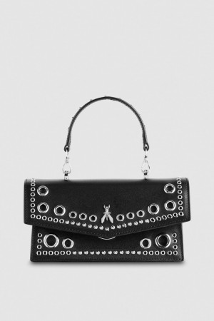 Black Patrizia Pepe Fly Bamby Eyelet Bag | WIDENKU-94