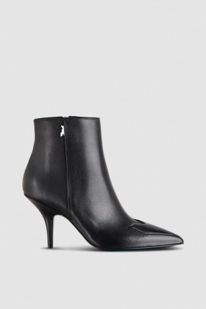 Black Patrizia Pepe Heeled Leather Ankle Boots | BAFQHCW-87