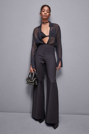 Black Patrizia Pepe High-waisted Palazzo Pants | WXRMYLP-62