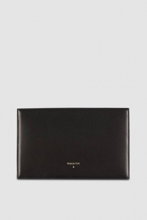 Black Patrizia Pepe Leather Shoulder Pocket Bag With Zipper | PIFWUYM-83