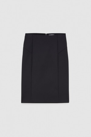 Black Patrizia Pepe Midi Pencil Skirt | PFVZISG-85