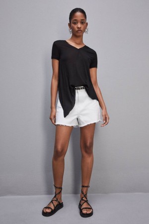 Black Patrizia Pepe T-shirt In Super Light Modal Jersey | VWYMFTI-29