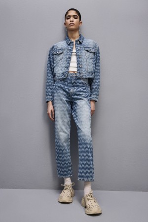 Blue Patrizia Pepe Denim Cigarette Pants | VUDLYXT-54