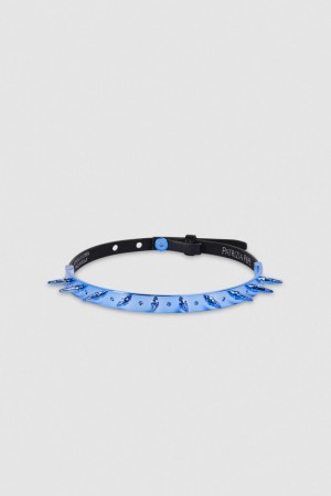 Blue Patrizia Pepe Studded Leather Choker | HBZTYLO-90