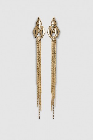 Gold Patrizia Pepe Brass Pendant Earrings | CPZLSRF-87