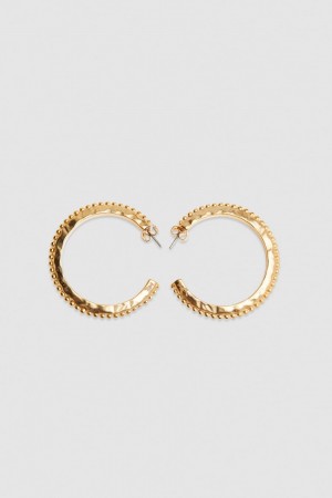 Gold Patrizia Pepe Hoop Earrings | PGYJWOR-01