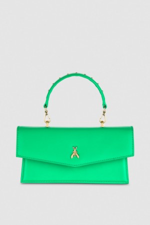 Green Patrizia Pepe Fly Bamby Leather Shoulder Bag | KGJFDOV-47