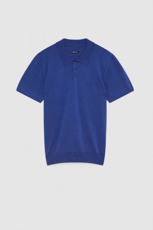 Light Blue Patrizia Pepe Cotton Blend Polo Shirt | UIPOZKV-70