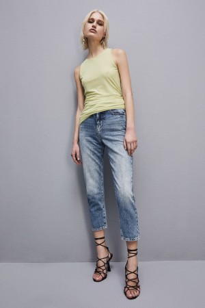 Light Blue Patrizia Pepe High Waist Denim Pants | WYGPEUK-15