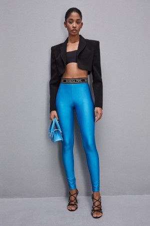 Light Blue Patrizia Pepe Leggings In Technical Stretch Jersey | MLEVARD-05