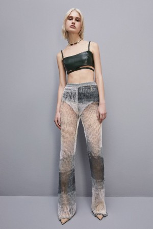 Multicolor Patrizia Pepe Slim Mesh Pants | OUPKJXR-07