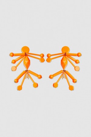 Orange Patrizia Pepe Earrings With Techno Pop Fly Appliqué | JZHMBRT-32