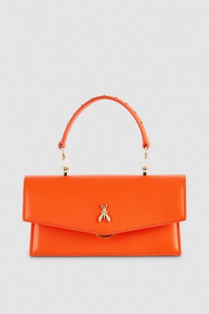 Orange Patrizia Pepe Fly Bamby Leather Shoulder Bag | WBXYASE-80