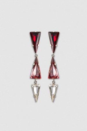 Pink Patrizia Pepe Brass Earrings With Rhinestones | EOHBYLK-98