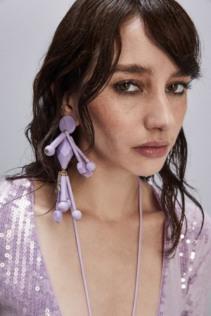 Pink Patrizia Pepe Earrings With Techno Pop Fly Appliqué | ARGTEYQ-05