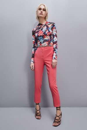 Pink Patrizia Pepe Essential Cigarette Pants | JVIRCKQ-49