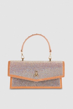 Pink Patrizia Pepe Fly Bamby Shoulder Bag With Rhinestones | DQOWUIY-73