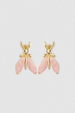 Pink Patrizia Pepe Precious Fly Earrings With Stones | PXABOID-37