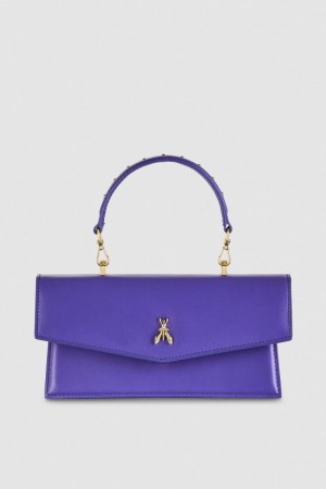 Purple Patrizia Pepe Fly Bamby Leather Shoulder Bag | QBYIMCU-09