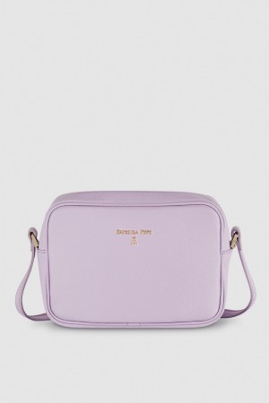 Purple Patrizia Pepe Leather Camera Bag With Inside Pocket | UJEZSCA-69