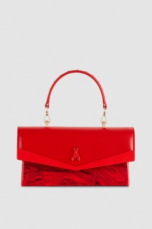 Red Patrizia Pepe Fly Bamby Shoulder Bag With Chain | RZBKUSI-41