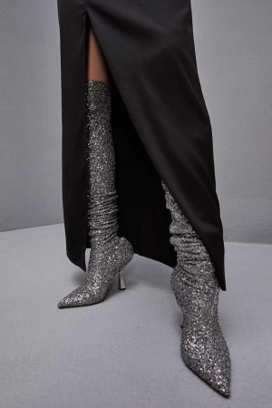 S274 Patrizia Pepe Heeled Sequined Boots | TNLCWKJ-94