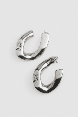 Silver Patrizia Pepe Metal Earrings | QCYWRAF-39