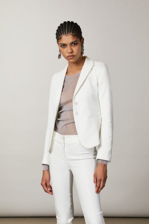 White Patrizia Pepe 2-button Slim Jacket | RPCMATI-53