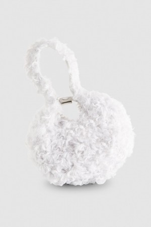 White Patrizia Pepe Bangle Bag Fluffy | SRUENFP-36