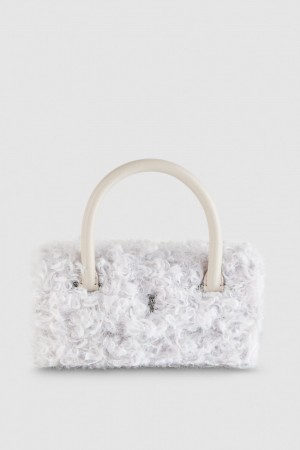 White Patrizia Pepe Fly Bamby Fluffy Bag | WDXROYM-76