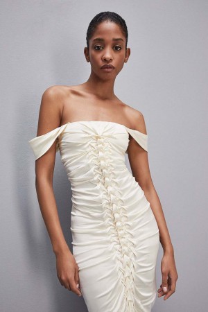 White Patrizia Pepe Hand-embroidered Dress In Certified Viscose | RYJOCEU-53