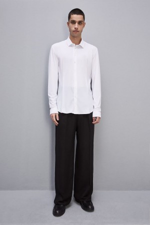 White Patrizia Pepe Slim Fit Jersey Shirt | PSUVMCG-17