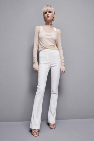 White Patrizia Pepe Slim Flare Pants | KYDIBMW-62