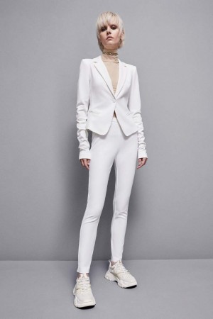 White Patrizia Pepe Slim Pants | JVRCATU-04