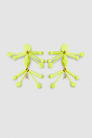 Yellow Patrizia Pepe Earrings With Techno Pop Fly Appliqué | NERTBPJ-82