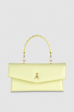 Yellow Patrizia Pepe Fly Bamby Leather Shoulder Bag | ADFEBYP-92