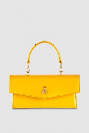 Yellow Patrizia Pepe Fly Bamby Leather Shoulder Bag | GZLSABC-82