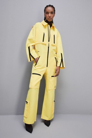 Yellow Patrizia Pepe Technical Nylon Jumpsuit | DXLVFIY-28