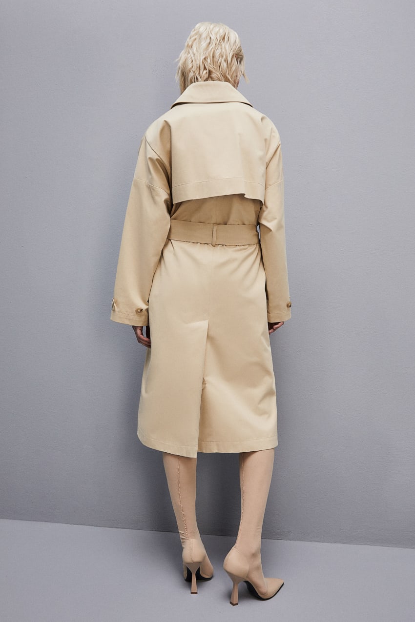 Beige Patrizia Pepe Cotton Over Trench Coat | YJISBMD-30