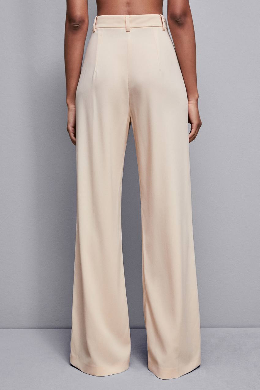 Beige Patrizia Pepe Essential Crepe Palazzo-fit Pants | PSJNAUF-69