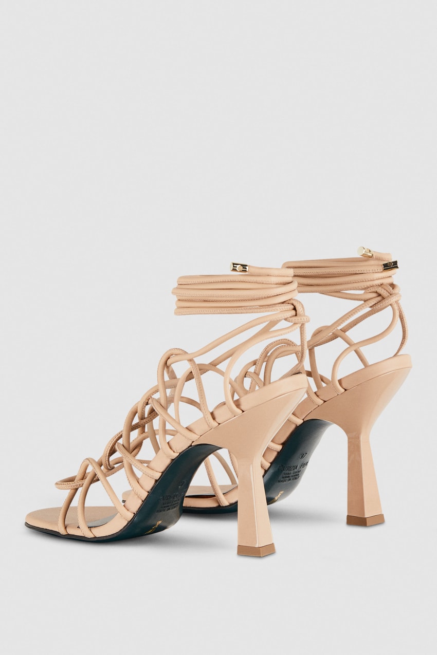 Beige Patrizia Pepe Heeled Ankle Sandals | MNFUBIJ-17