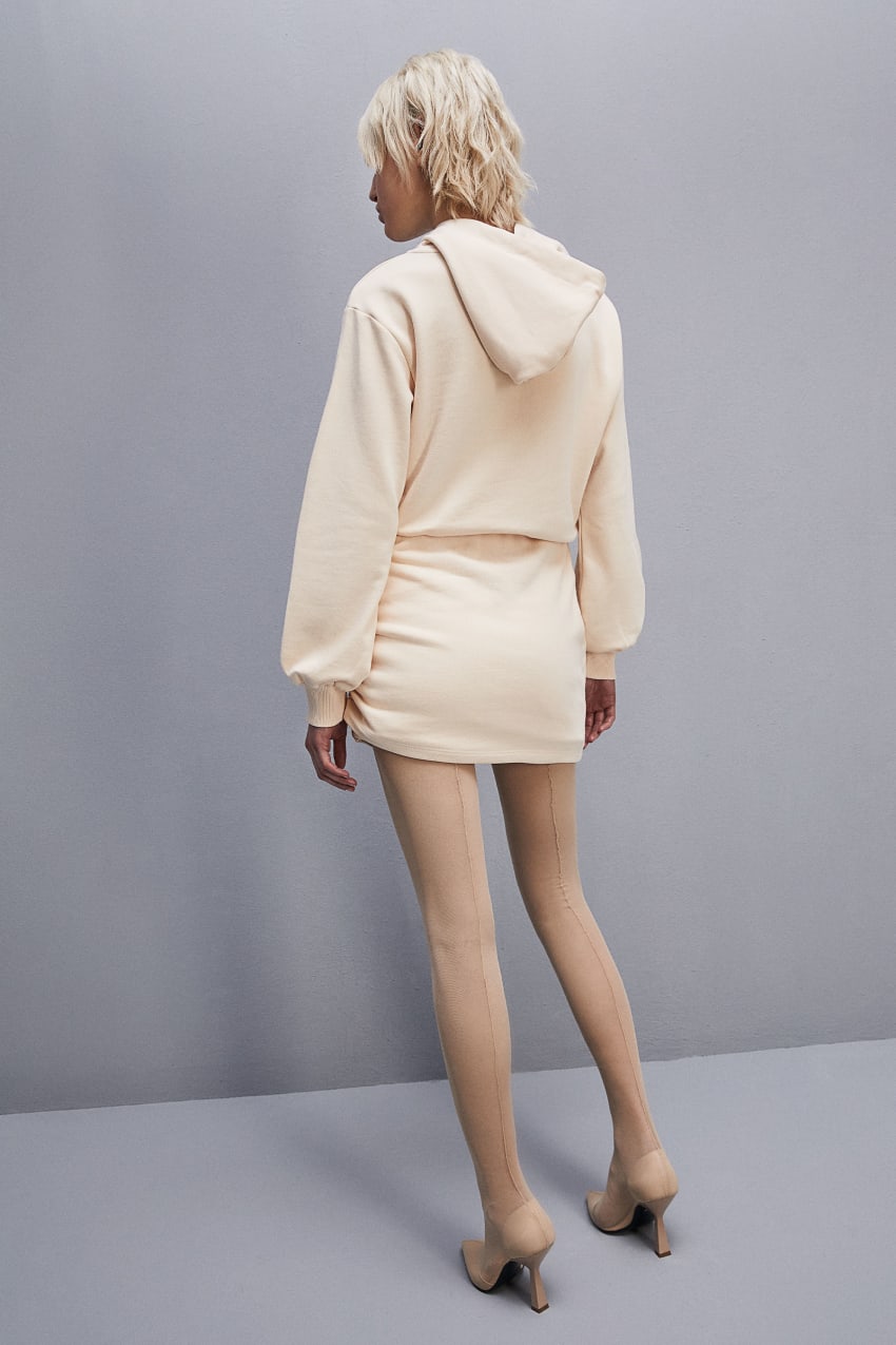 Beige Patrizia Pepe Long-sleeved Fleece Dress | CRJPXEZ-31