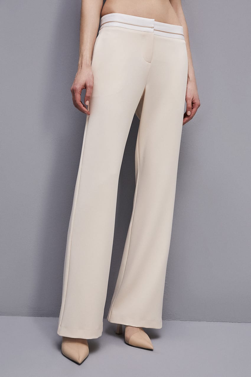 Beige Patrizia Pepe Low-waisted Pants In Comfort Fabric | JYVMDKB-24