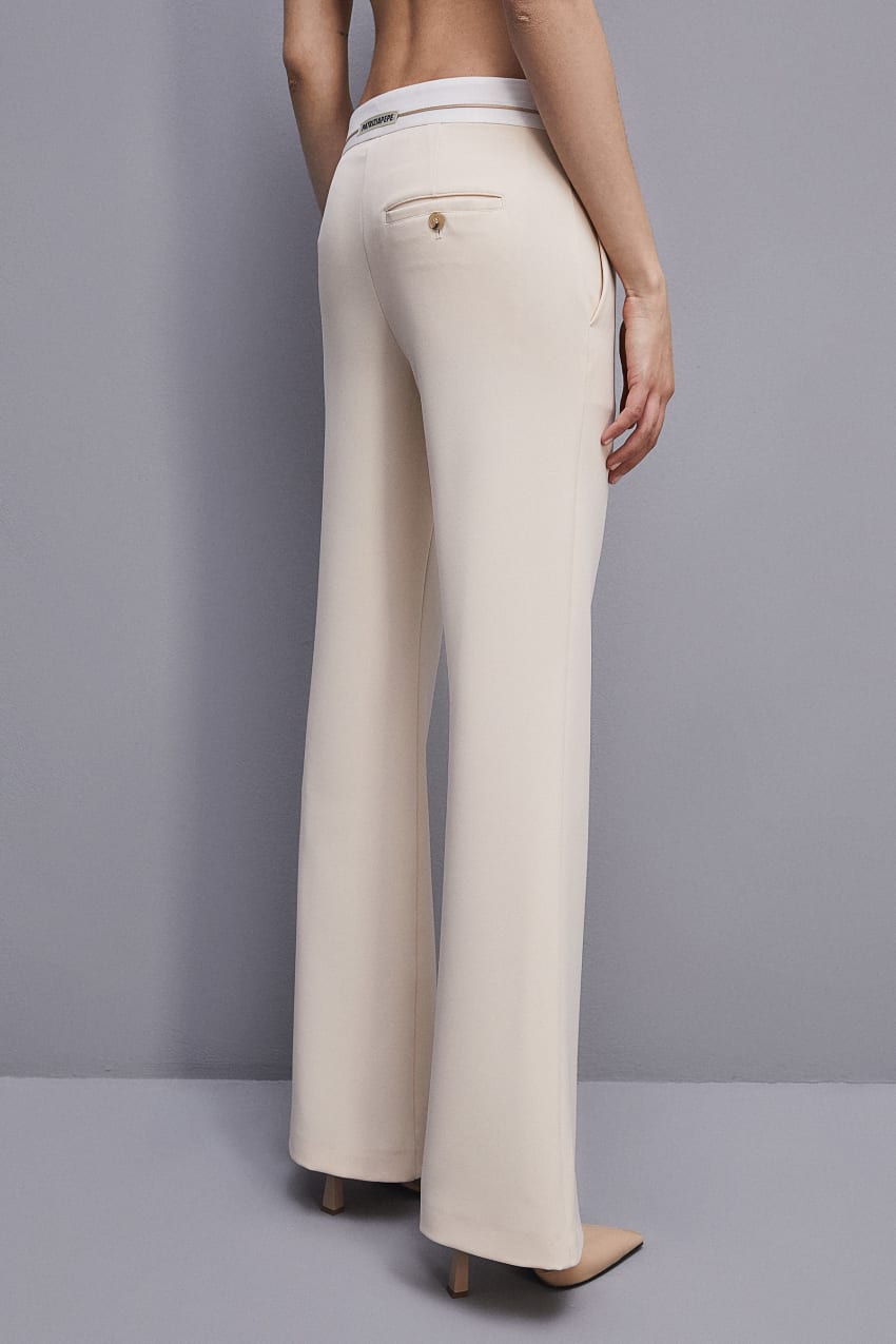 Beige Patrizia Pepe Low-waisted Pants In Comfort Fabric | JYVMDKB-24