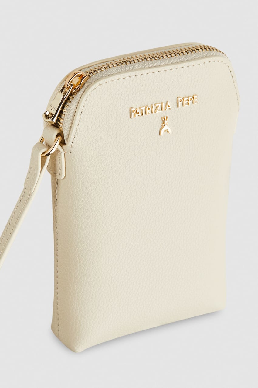 Beige Patrizia Pepe Phone Holder With Shoulder Strap | SNBZKHD-82